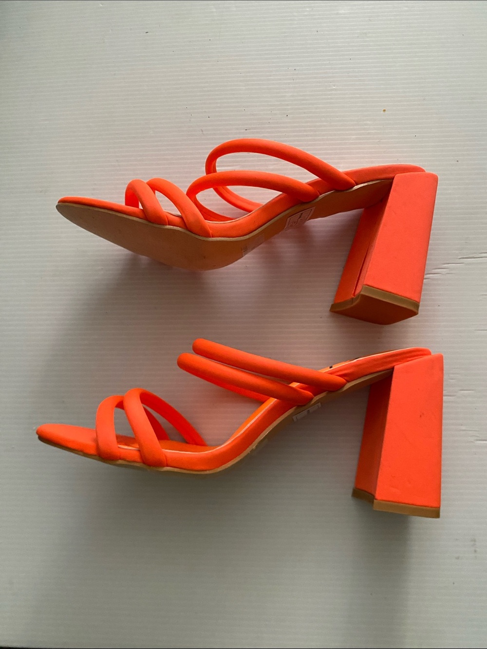 SHEIN Vibrant Orange Strappy Heels Size 8.5